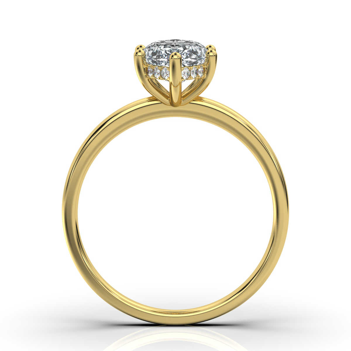 Marquise Solitaire Ring with Hidden Halo