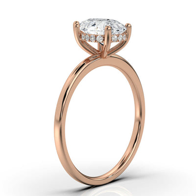 Pear Solitaire Ring with Hidden Halo