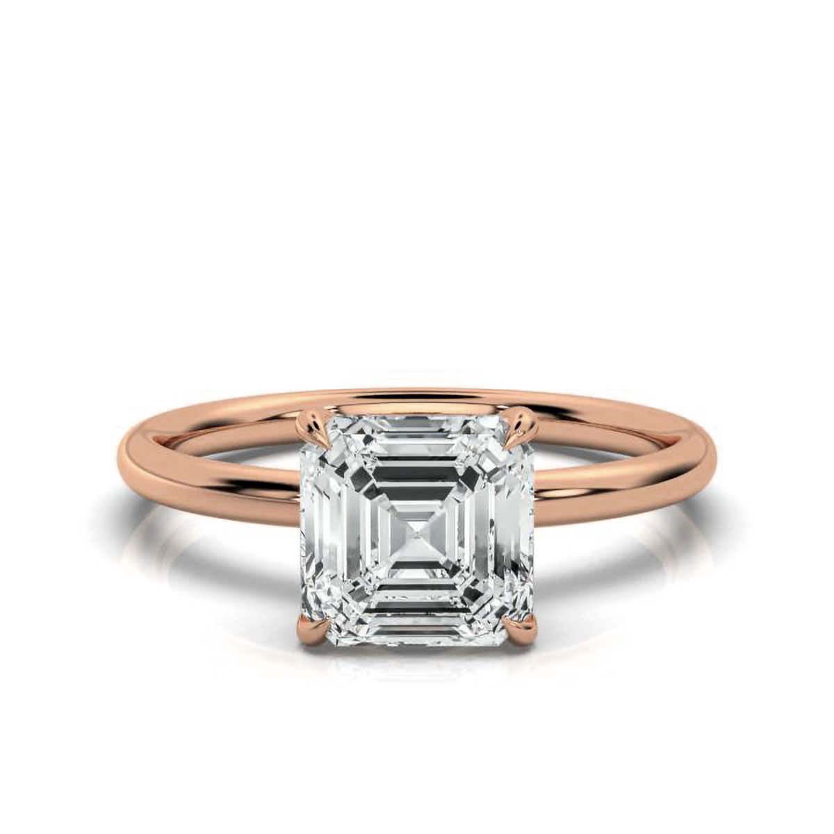 Classic Asscher Cut Solitaire Ring