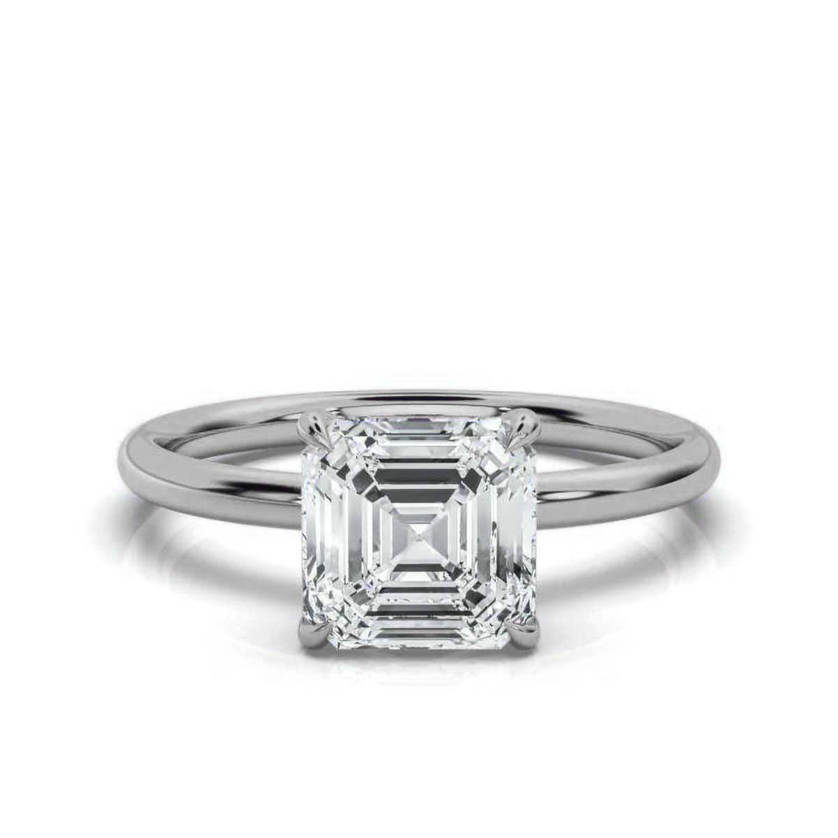 Classic Asscher Cut Solitaire Ring