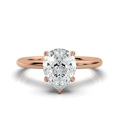 Classic Pear Solitaire Ring