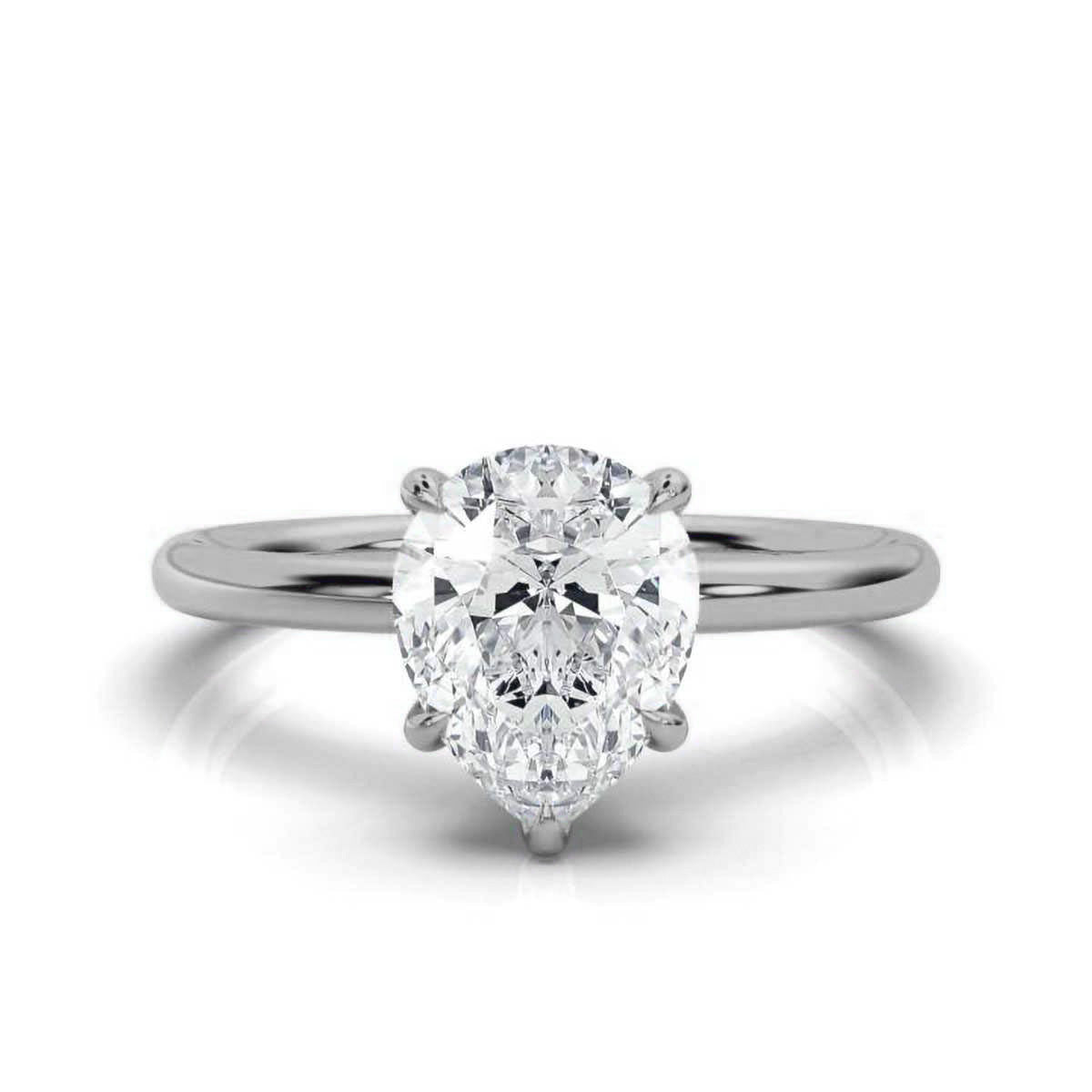 Classic Pear Solitaire Ring