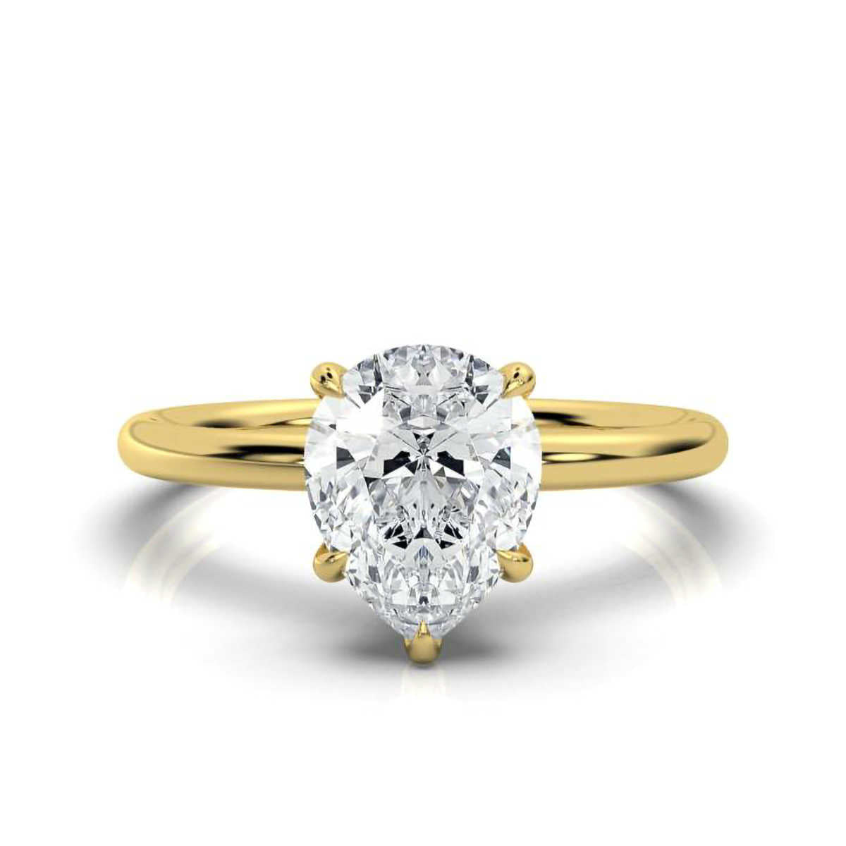 Classic Pear Solitaire Ring