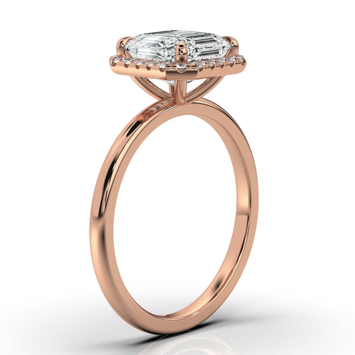 Asscher Halo Classic Solitaire Ring