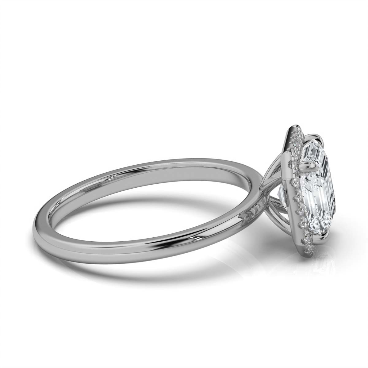 Asscher Halo Classic Solitaire Ring