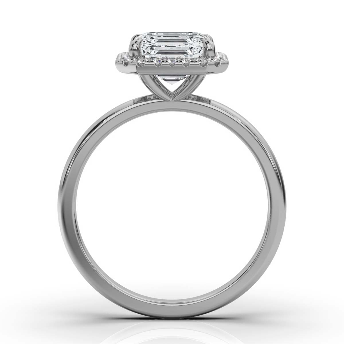 Asscher Halo Classic Solitaire Ring