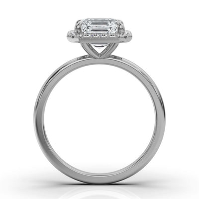 Asscher Halo Classic Solitaire Ring