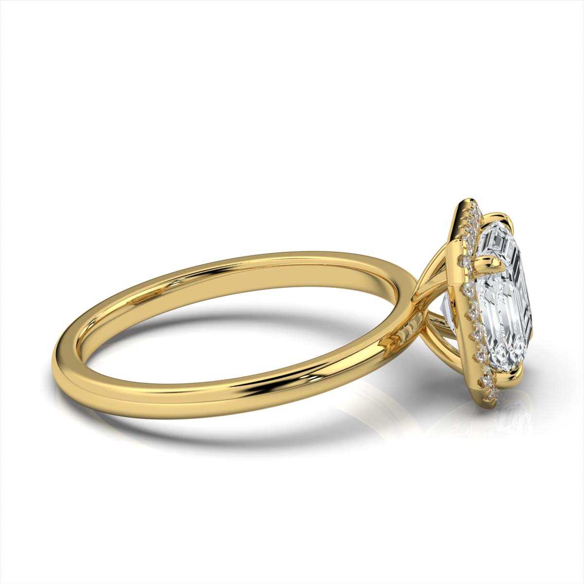 Asscher Halo Classic Solitaire Ring