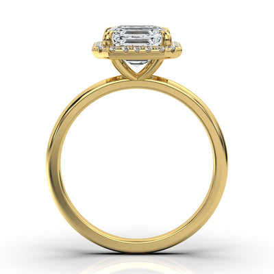 Asscher Halo Classic Solitaire Ring