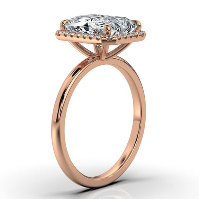 Radiant Halo Classic Solitaire Ring