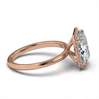 Radiant Halo Classic Solitaire Ring