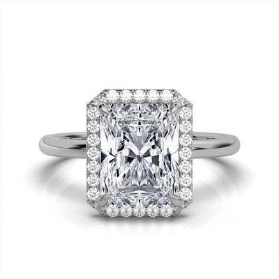 Radiant Halo Classic Solitaire Ring