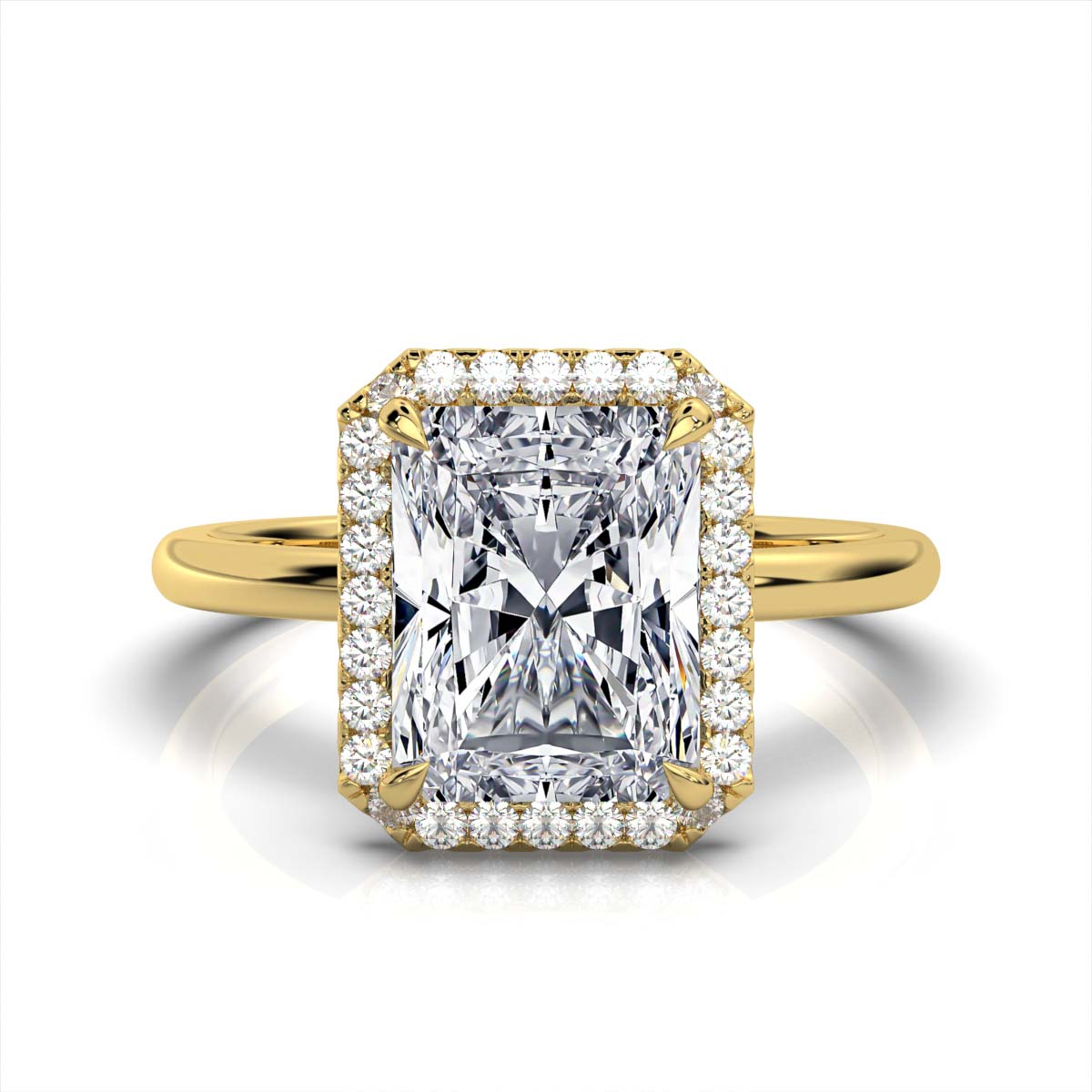 Radiant Halo Classic Solitaire Ring