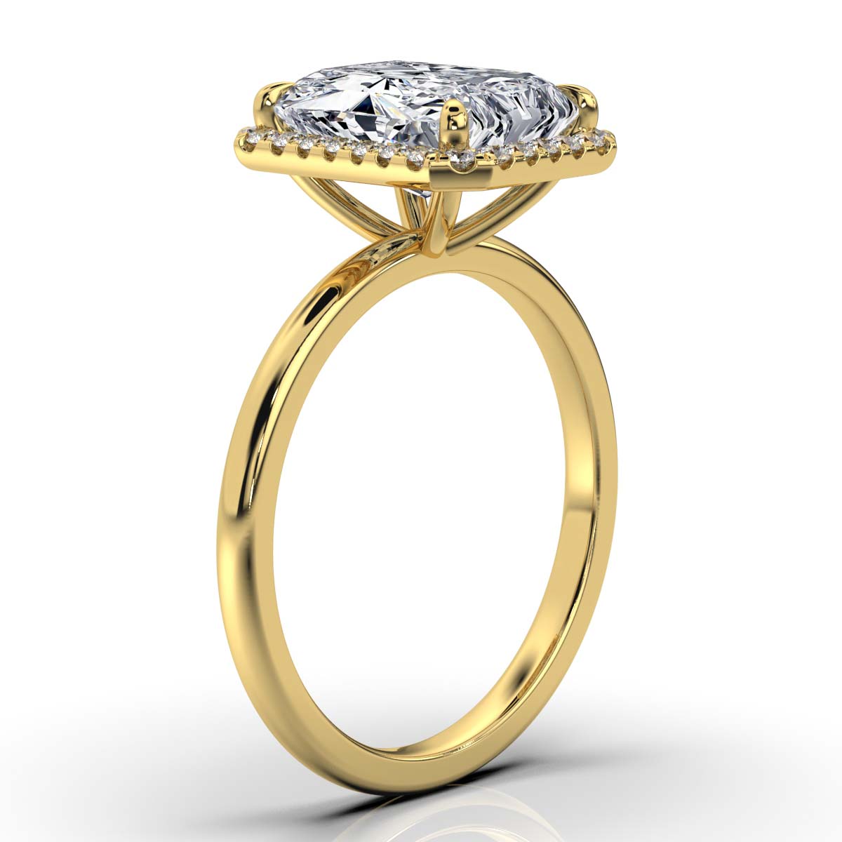 Radiant Halo Classic Solitaire Ring