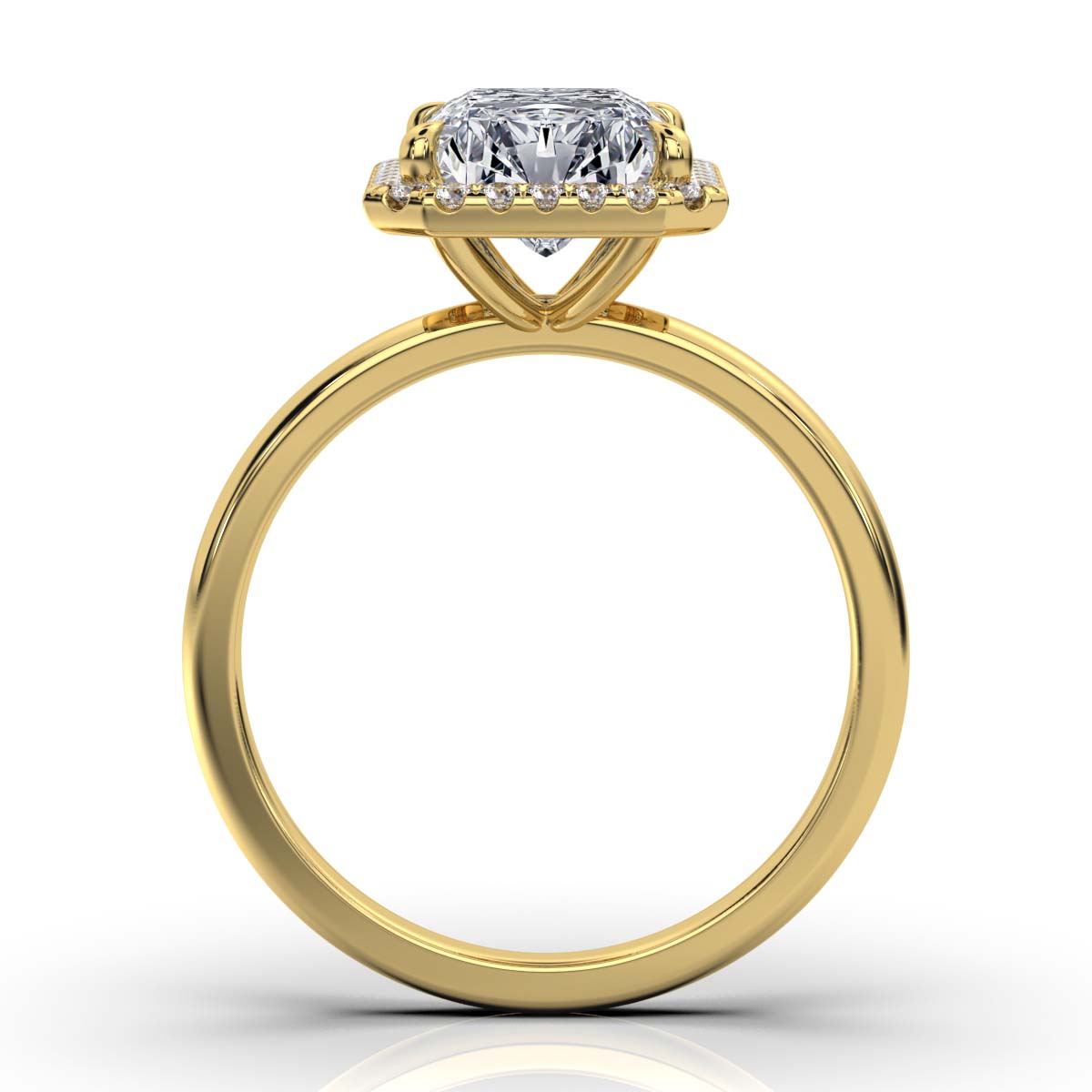 Radiant Halo Classic Solitaire Ring