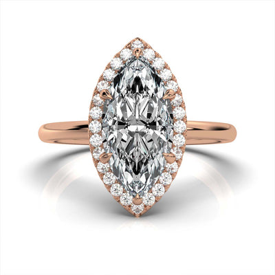 Marquise Halo Classic Solitaire Ring