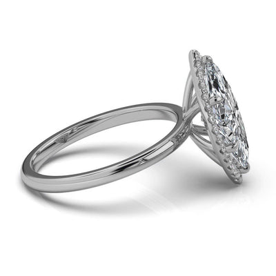 Marquise Halo Classic Solitaire Ring