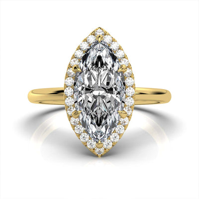 Marquise Halo Classic Solitaire Ring