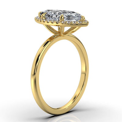 Marquise Halo Classic Solitaire Ring