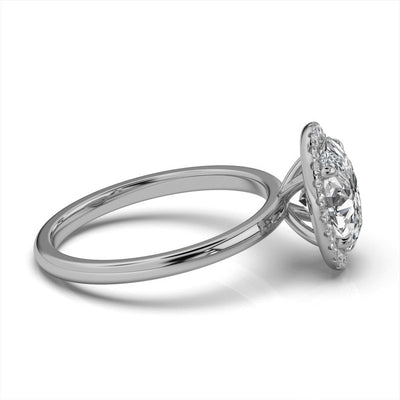 Oval Halo Classic Solitaire Ring