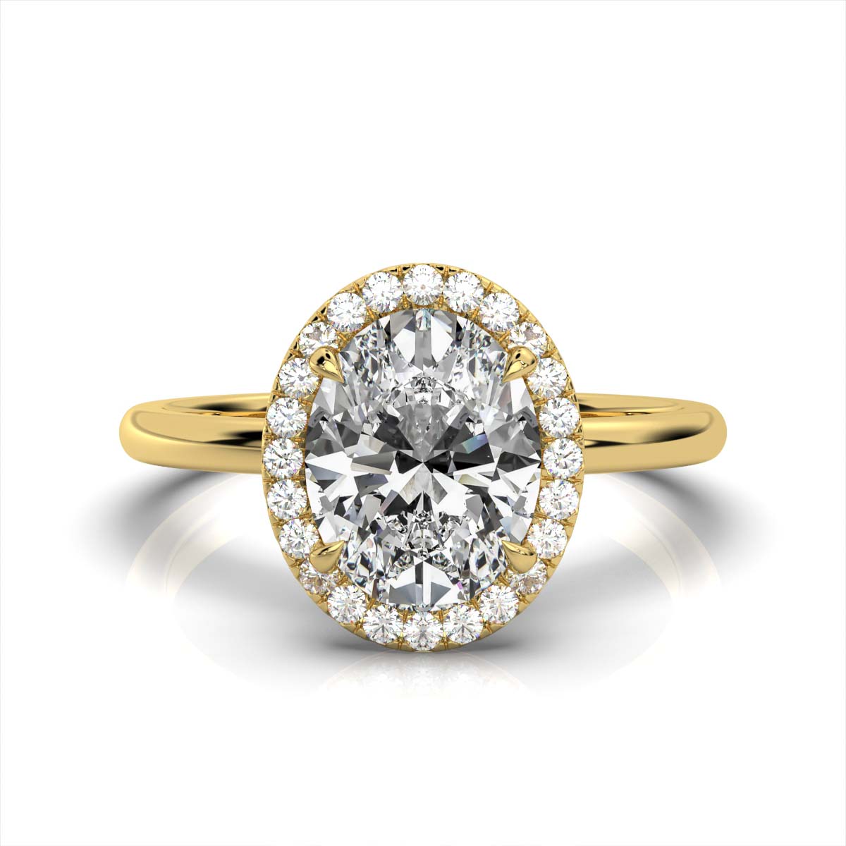 Oval Halo Classic Solitaire Ring