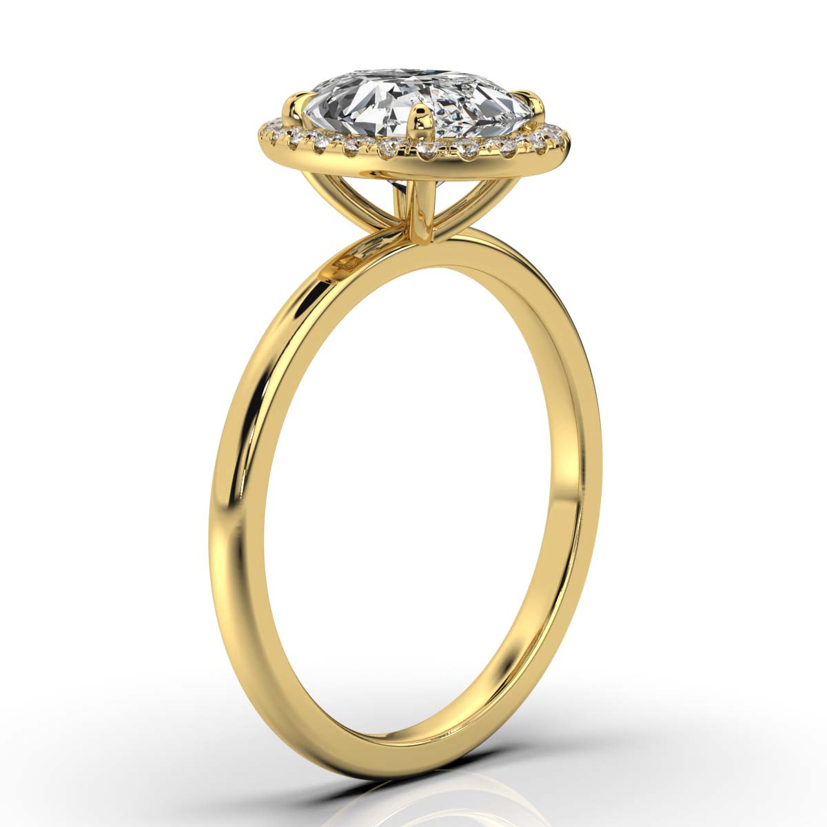 Oval Halo Classic Solitaire Ring