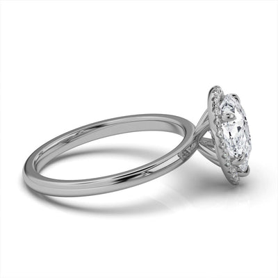 Pear Halo Classic Solitaire Ring