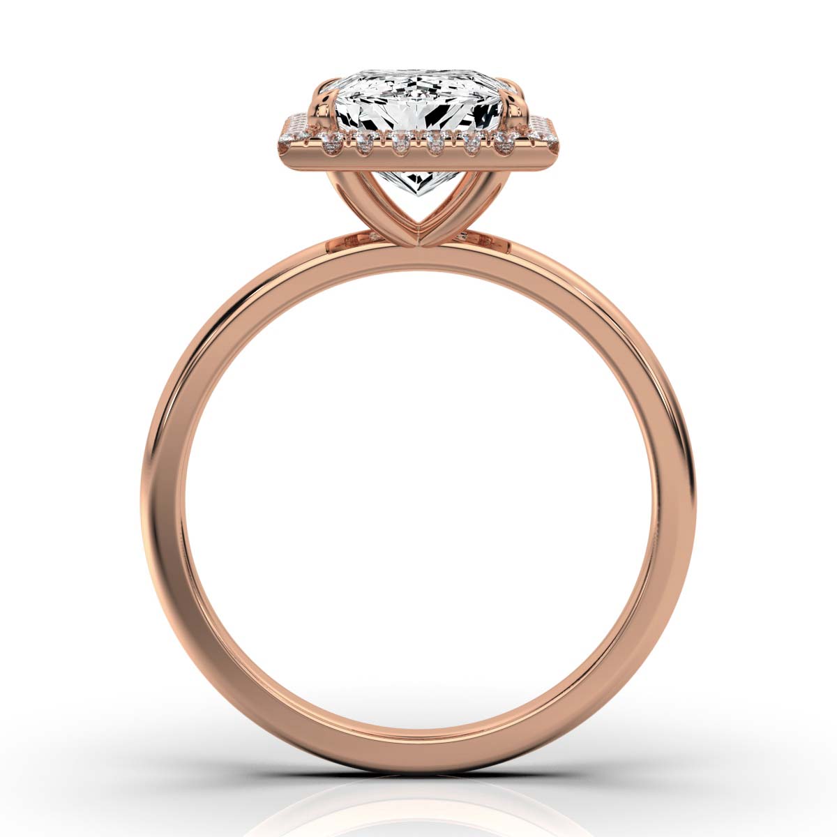 Princess Halo Classic Solitaire Ring