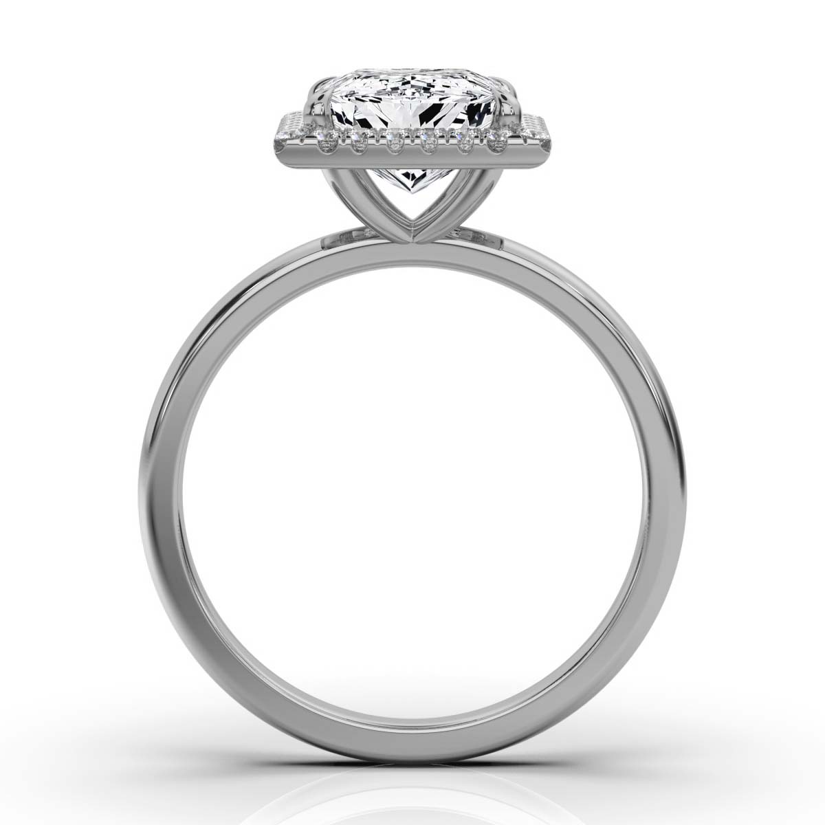 Princess Halo Classic Solitaire Ring