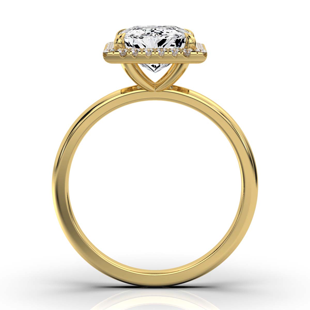 Princess Halo Classic Solitaire Ring