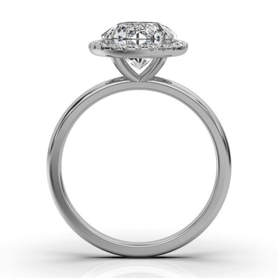 Round Halo Classic Solitaire Ring