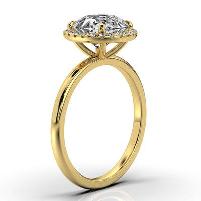 Round Halo Classic Solitaire Ring