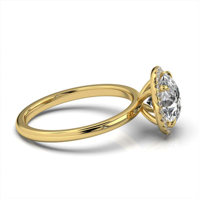 Round Halo Classic Solitaire Ring