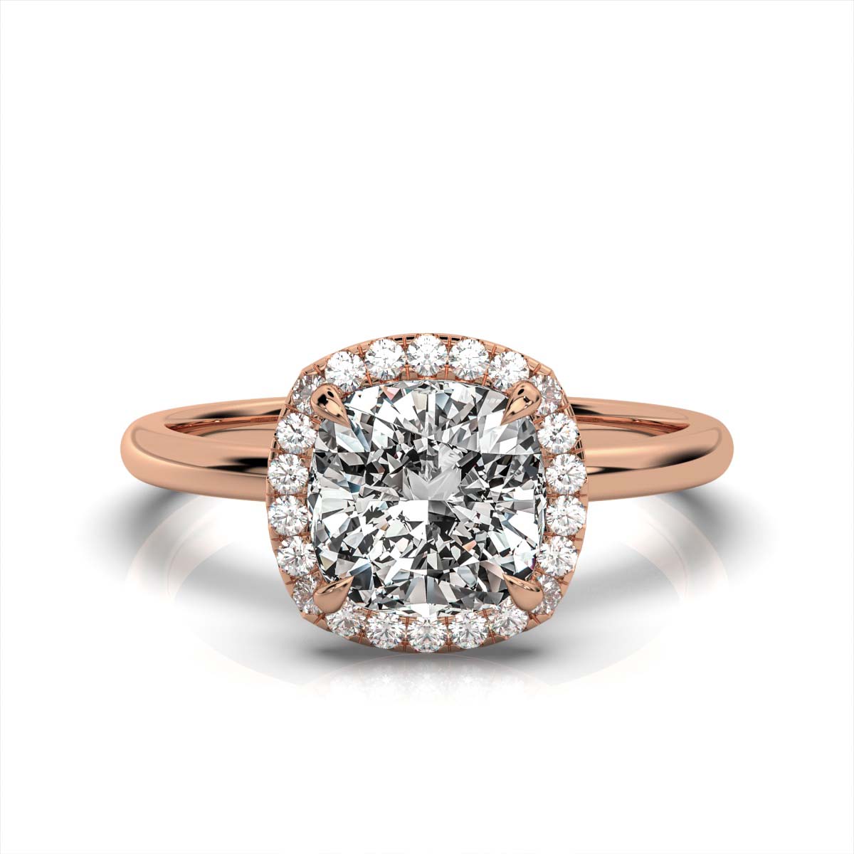 Cushion Halo Classic Solitaire Ring