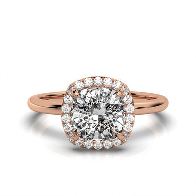 Cushion Halo Classic Solitaire Ring