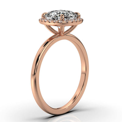 Cushion Halo Classic Solitaire Ring