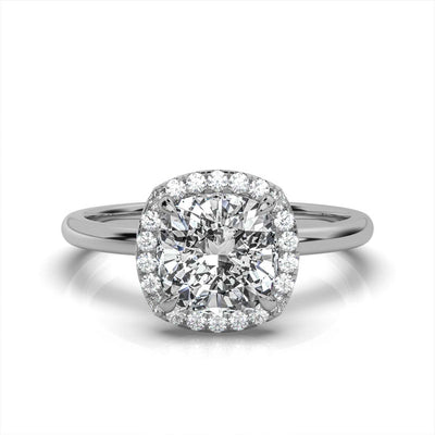 Cushion Halo Classic Solitaire Ring