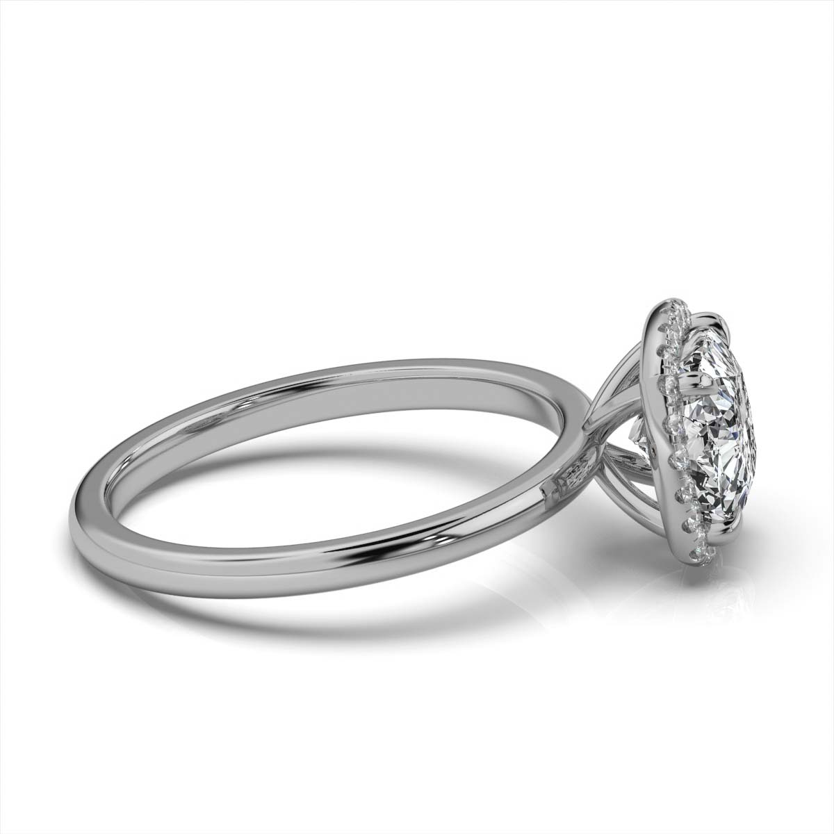 Cushion Halo Classic Solitaire Ring