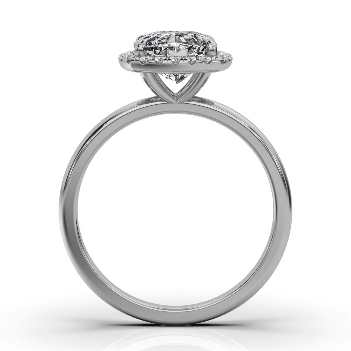 Cushion Halo Classic Solitaire Ring