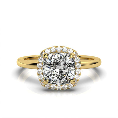 Cushion Halo Classic Solitaire Ring