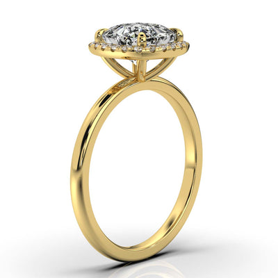 Cushion Halo Classic Solitaire Ring