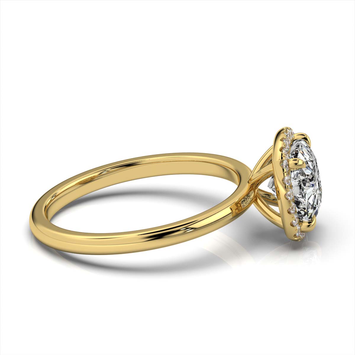 Cushion Halo Classic Solitaire Ring