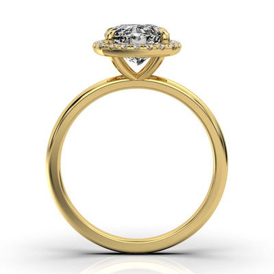 Cushion Halo Classic Solitaire Ring