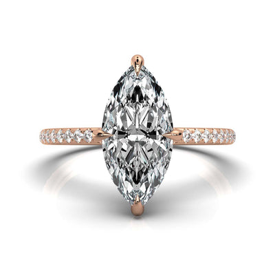 Marquise Pave Ring with Hidden Halo