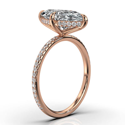 Marquise Pave Ring with Hidden Halo