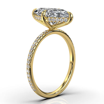 Marquise Pave Ring with Hidden Halo