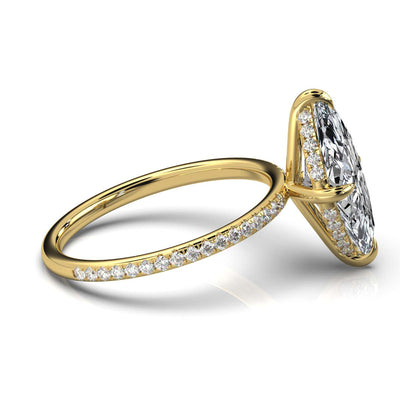 Marquise Pave Ring with Hidden Halo