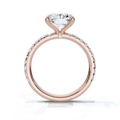 Radiant Single Row Pave Solitaire Ring