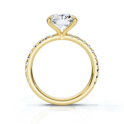 Radiant Single Row Pave Solitaire Ring