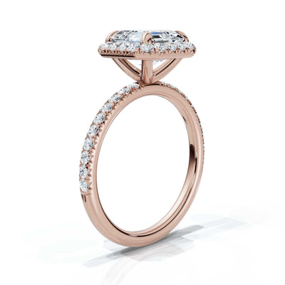 Asscher Halo Pave Ring